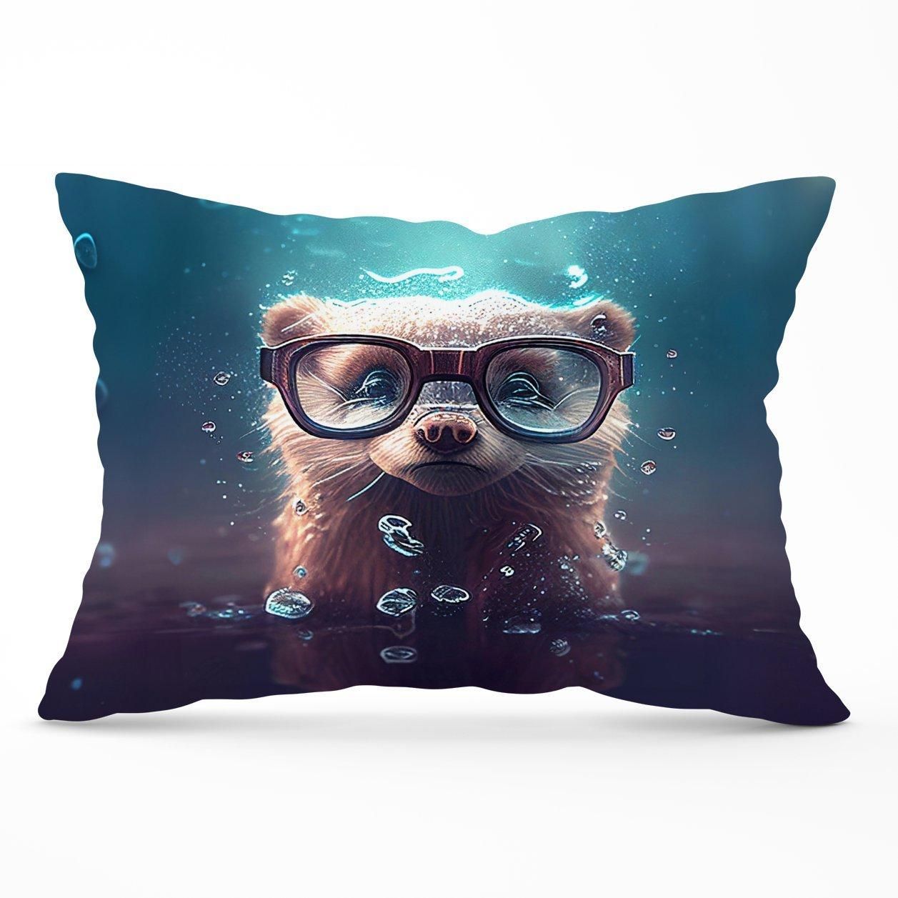 Warren Reed - Designer Ferret Splashart Water Cushions in Blue
