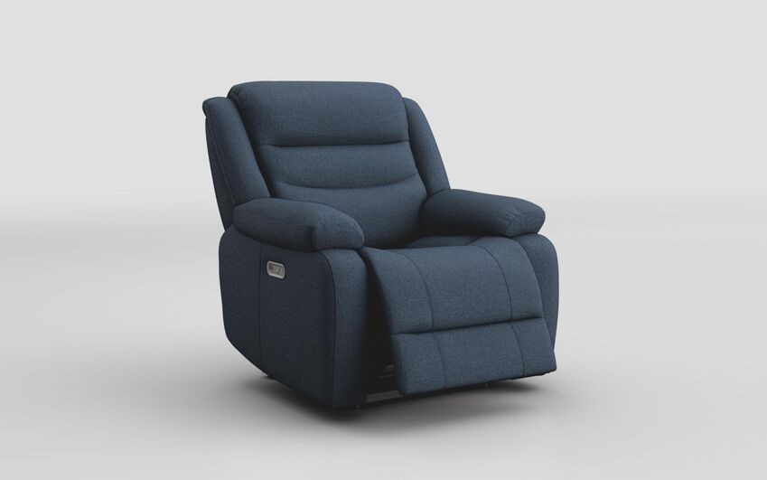 Blue Fabric Favale Power Recliner Chair