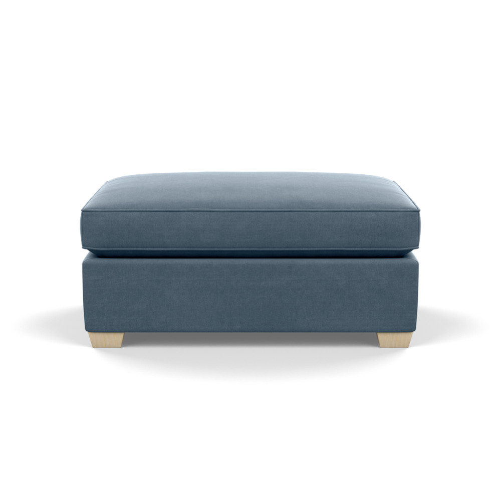 Heal's Torino Footstool Capelo Linen-Cotton Mineral Natural Ash Feet