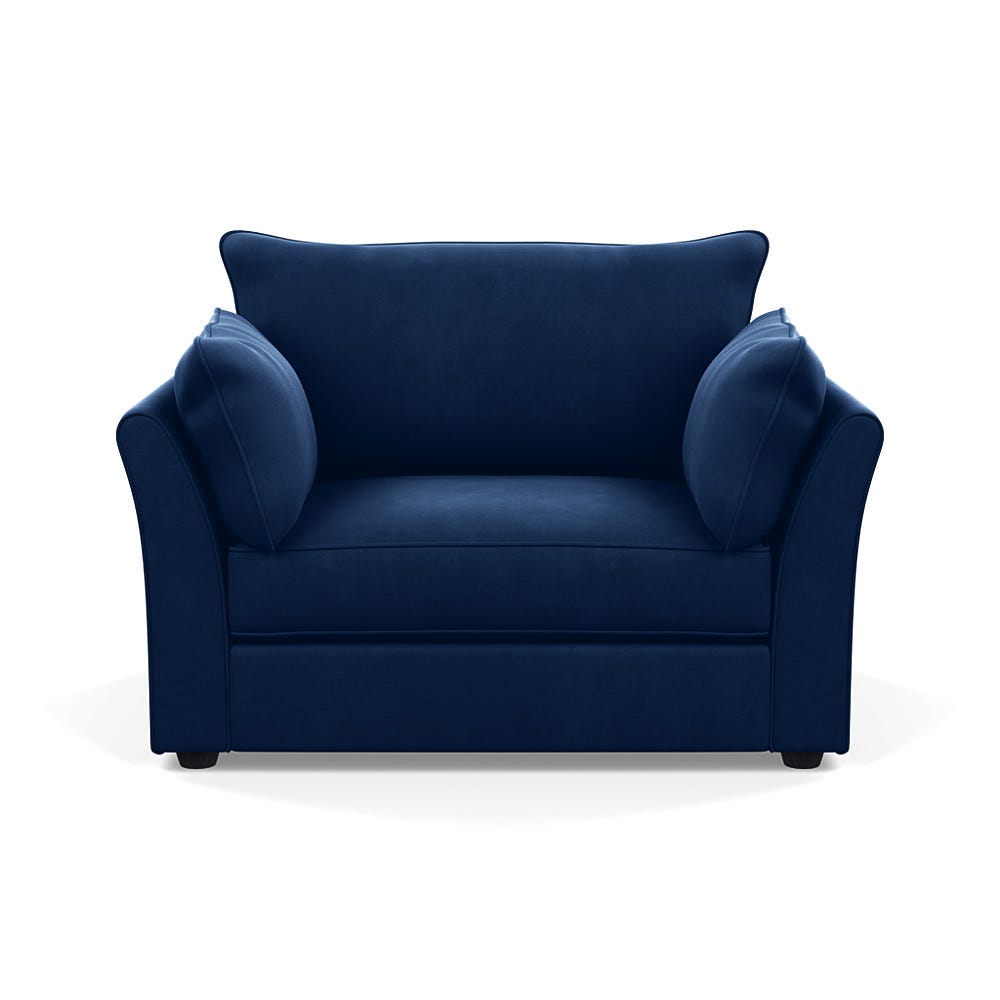 Heal's Tailor Loveseat Velvet Midnight Black Beech Feet