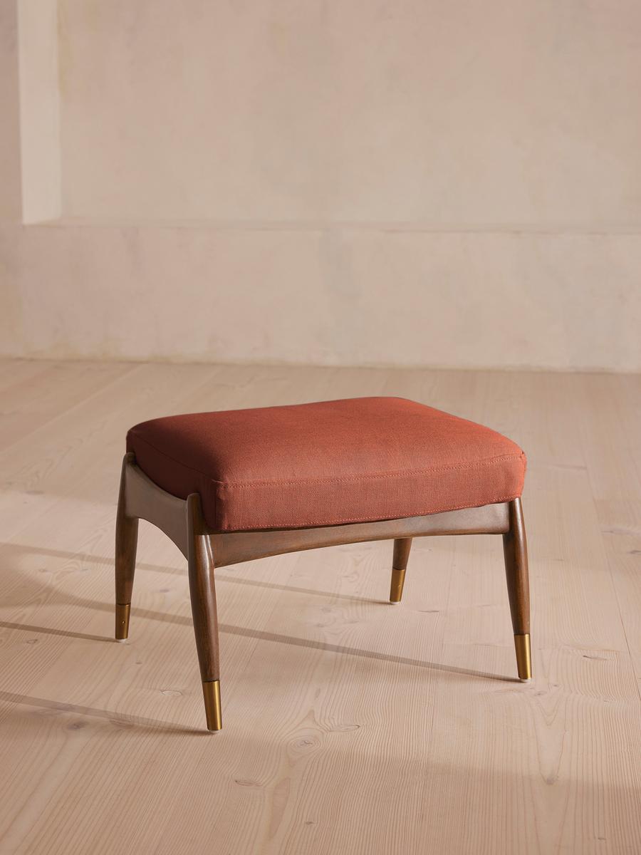 Theodore Footstool, Linen, Sienna