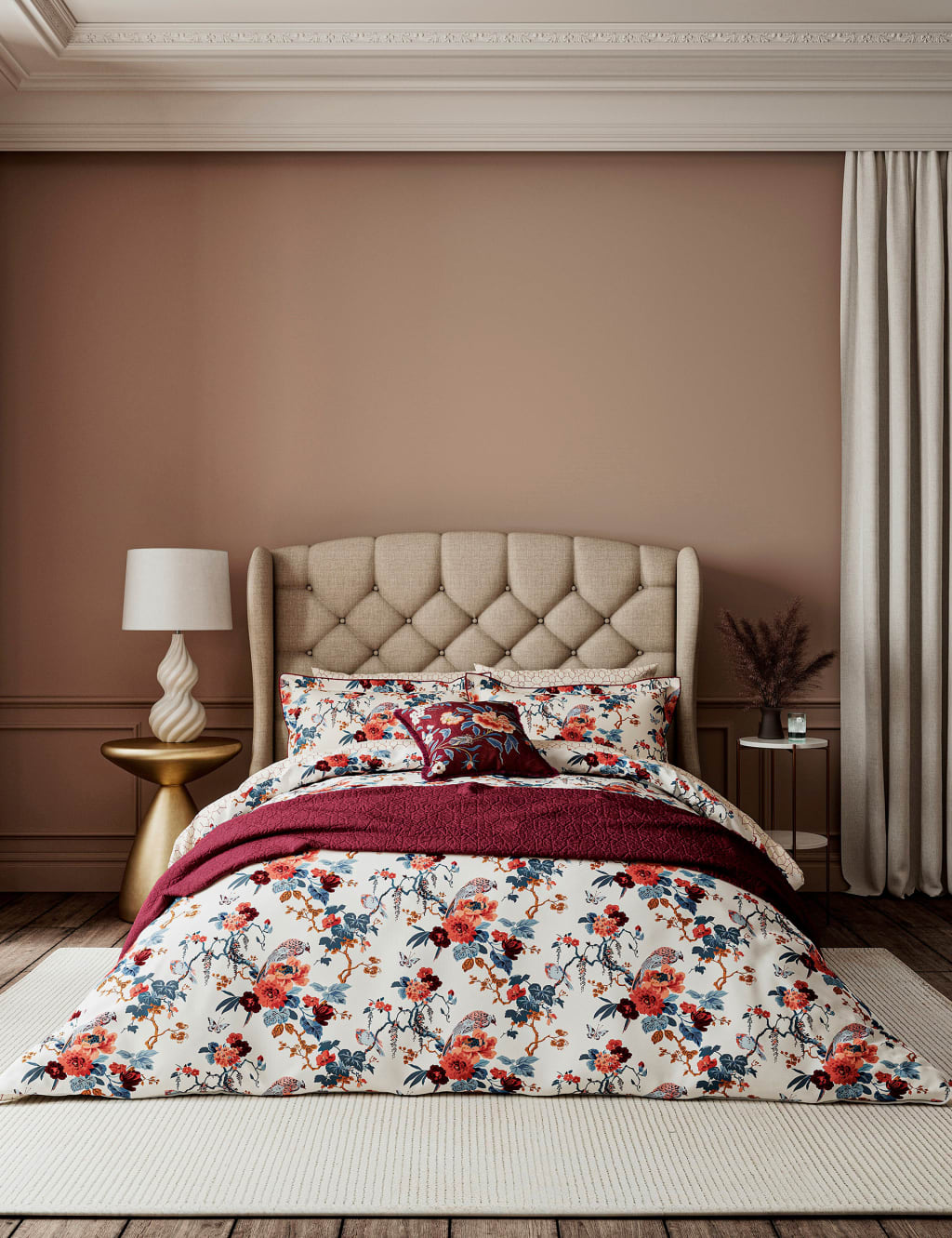 V&A Pure Cotton Chinoiserie Charm Bedding Set Multi