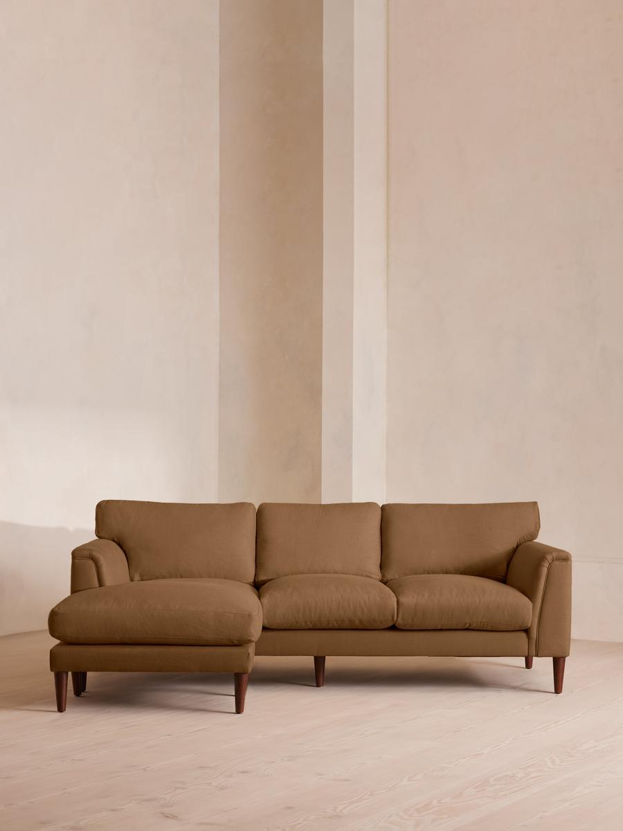Reya Chaise-end Sofa, Linen, Ochre