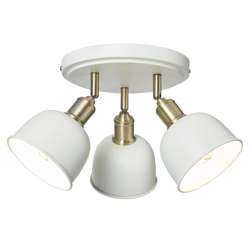 Dale Galley 3 Light Adjustable Spotlight Plate, Satin Ivory