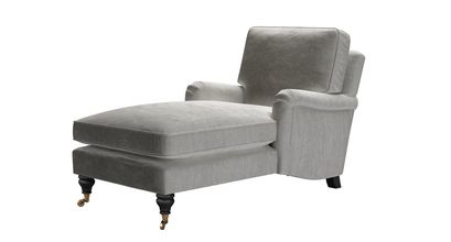 Bluebell Chaise Armchair in Squirrel Cotton Matt Velvet - sofa.com