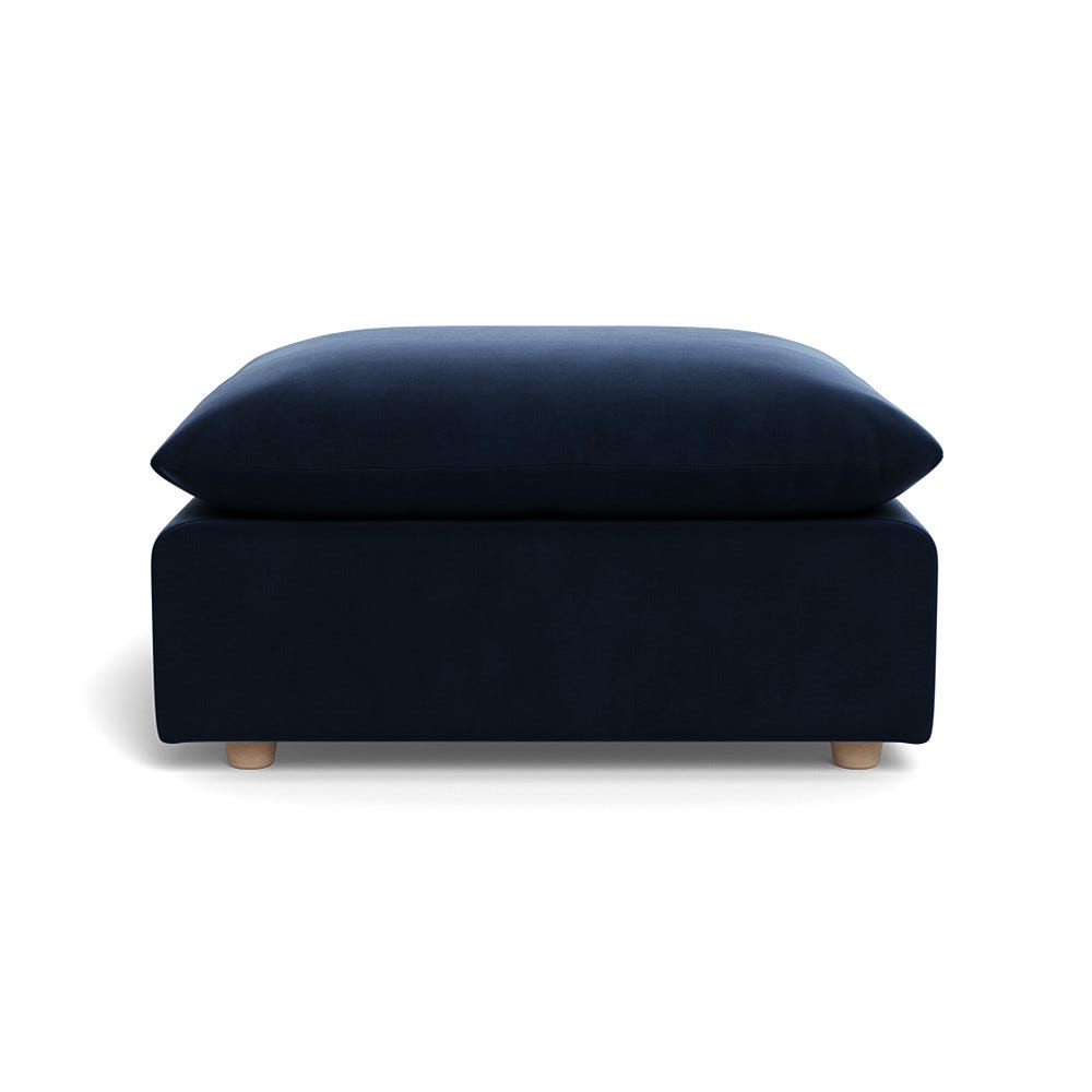 Heal's Astrid Ottoman Smart Velvet Dusk Natural Beech Feet 1