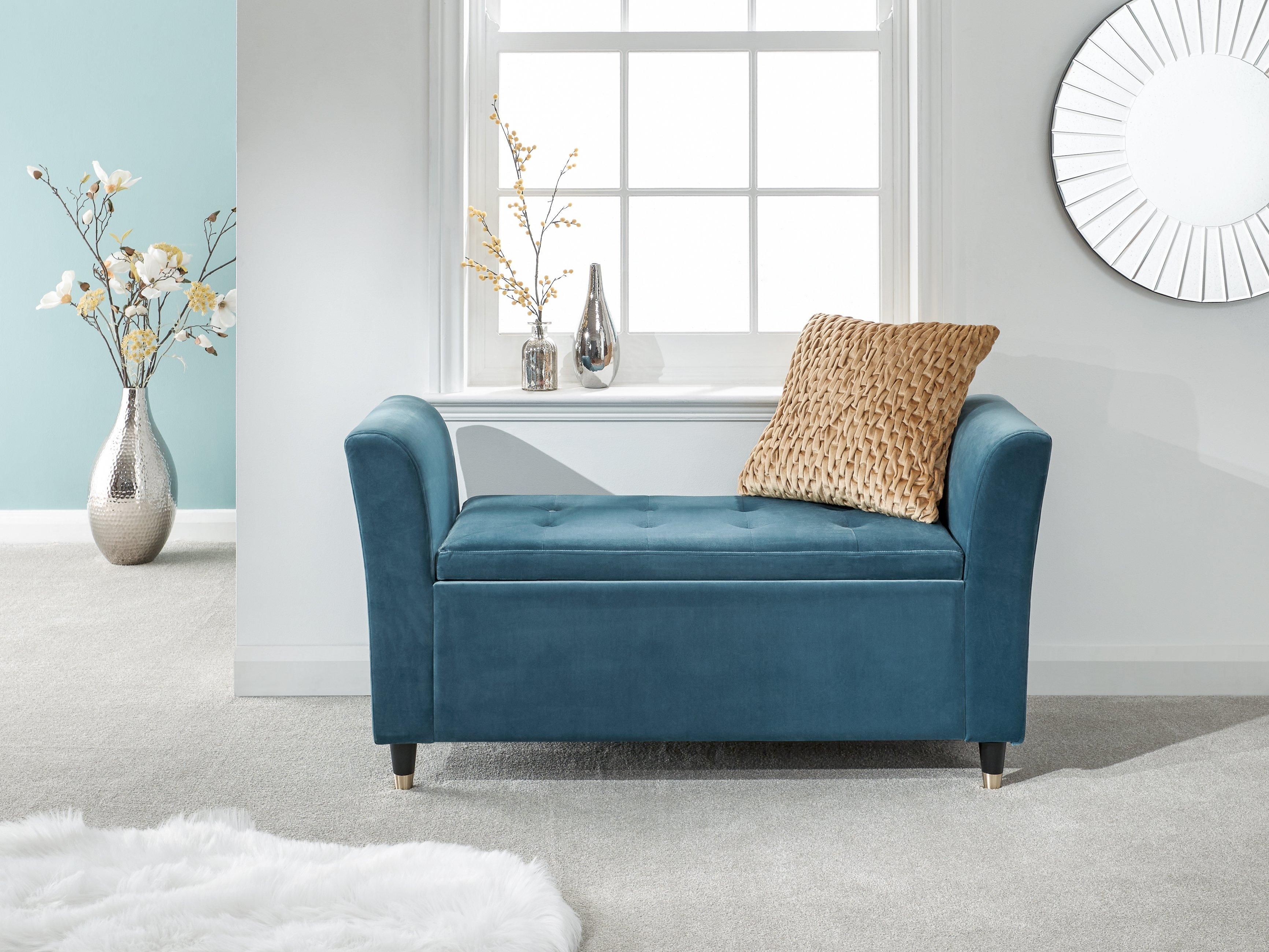 GFW Genoa Velvet Window Seat in Teal