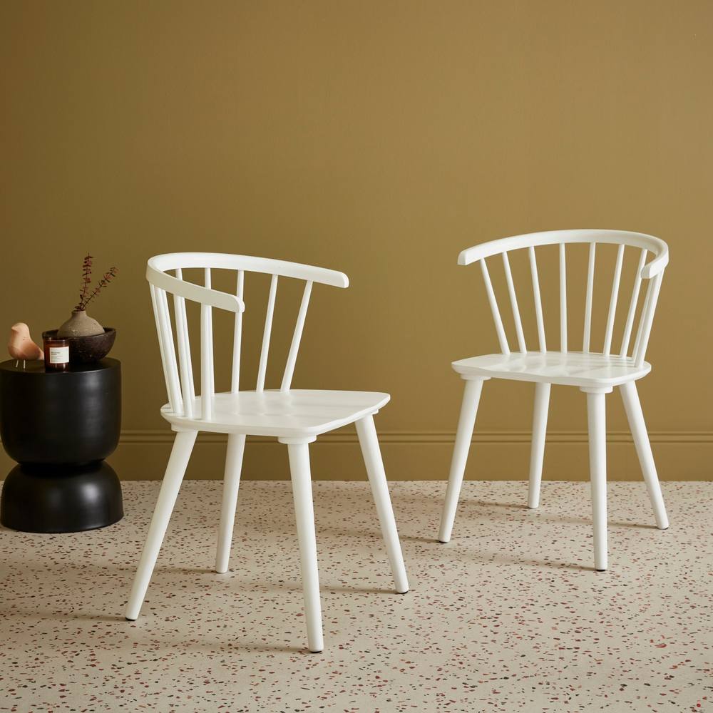 sweeek Pair Of Chairs In Walnut Wood & Plywood in White 6