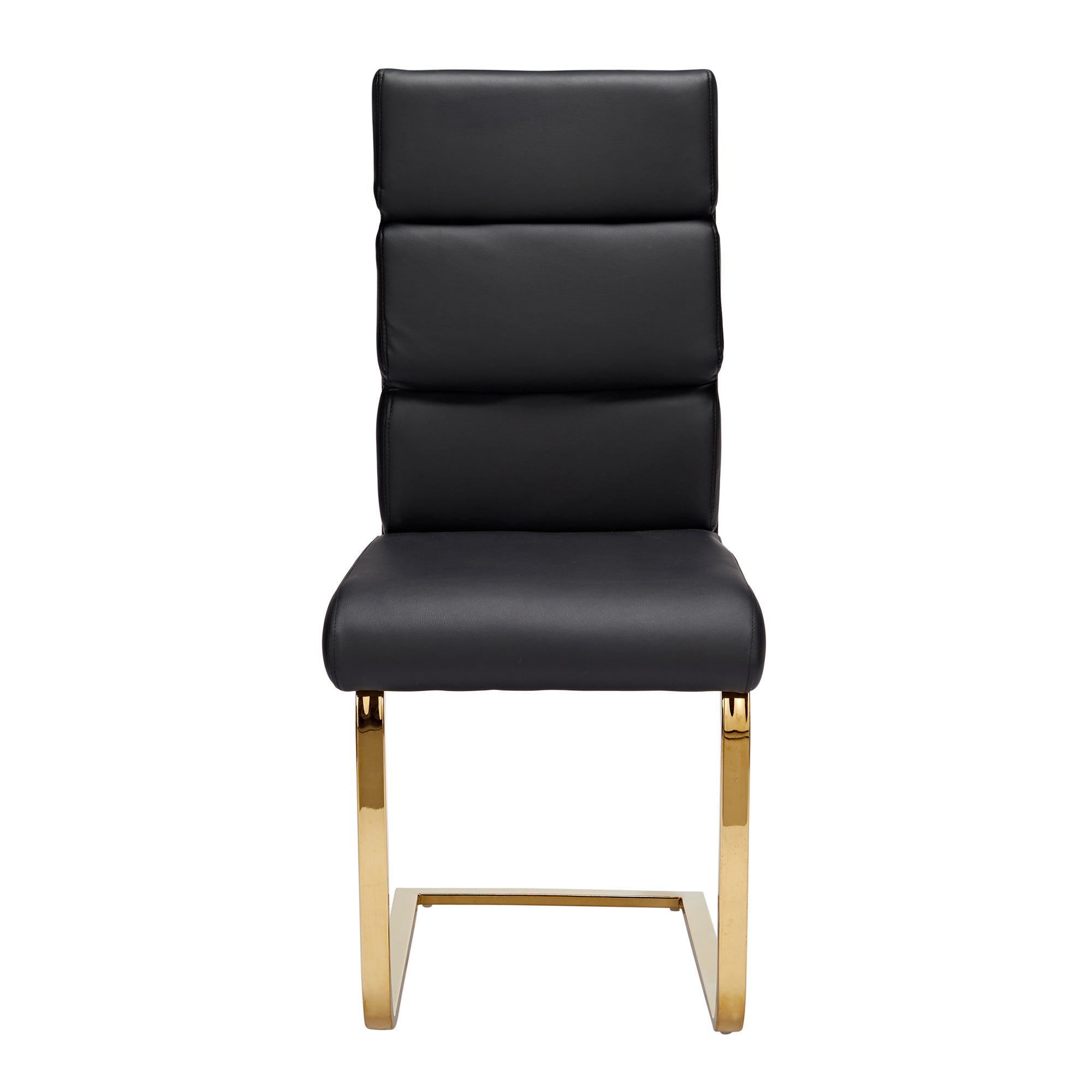 Amira PU Leather Pair of Dining Chairs Black