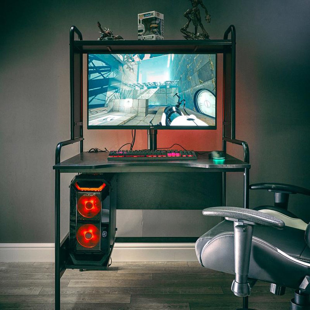 X Rocker Icarus Ergonomic Gaming Desk - Black