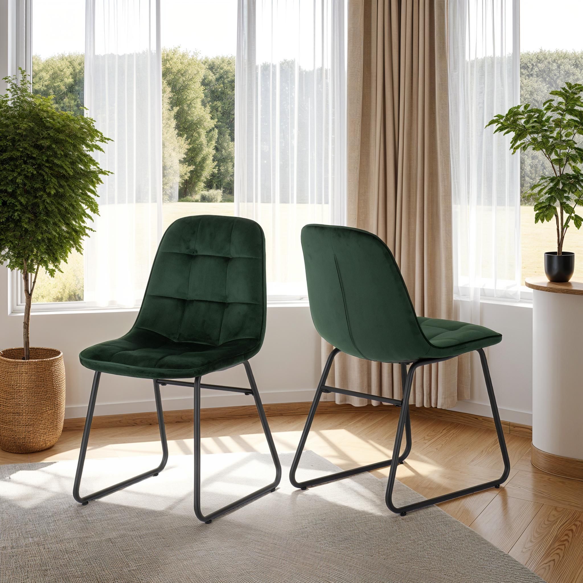 Seconique Lukas Chair ( Pair ) in Emerald