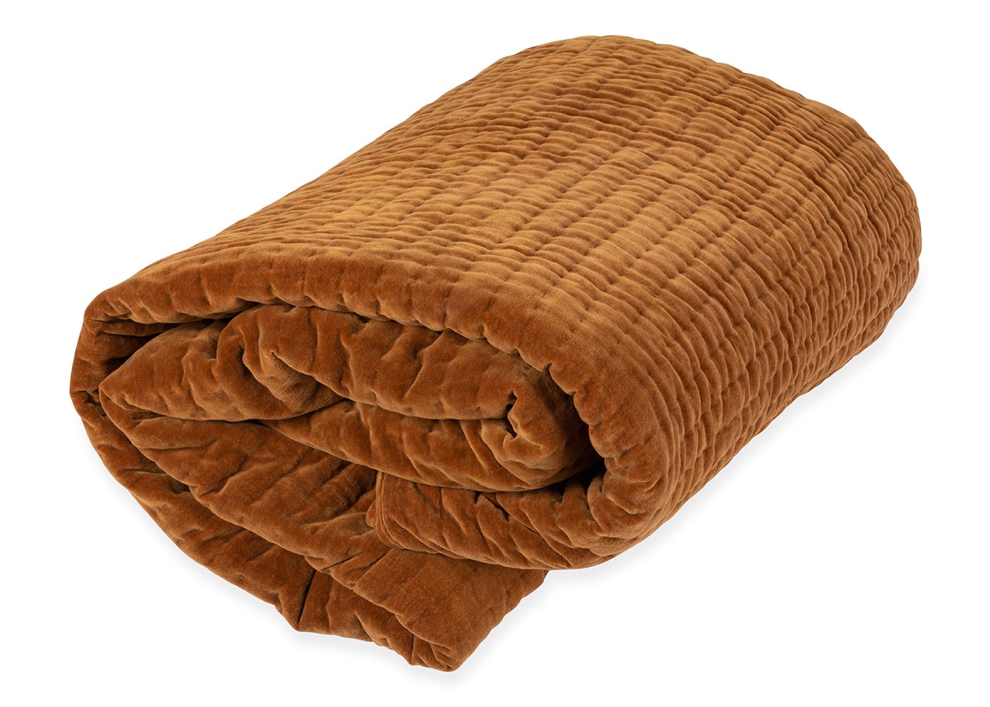 Heal's Kantha Velvet Bedspread Toffee 140 x 200cm