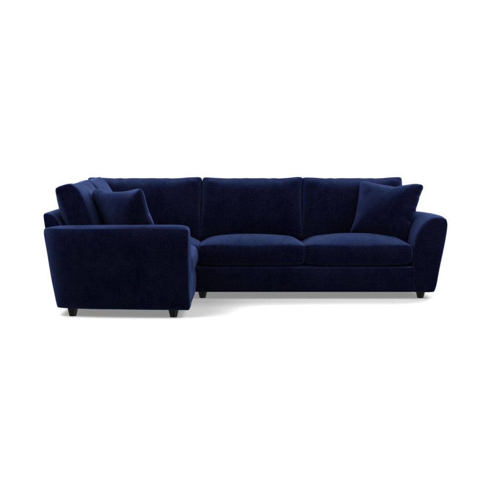 Heal's Snooze Left Hand Facing Corner Sofa Smart Luxe Velvet Midnight Black