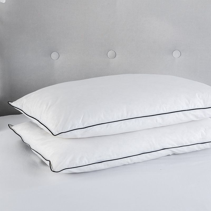 Snug City Duck Feather Pillow Pair 100% Cotton Soft Cover Luxury Sleep in White