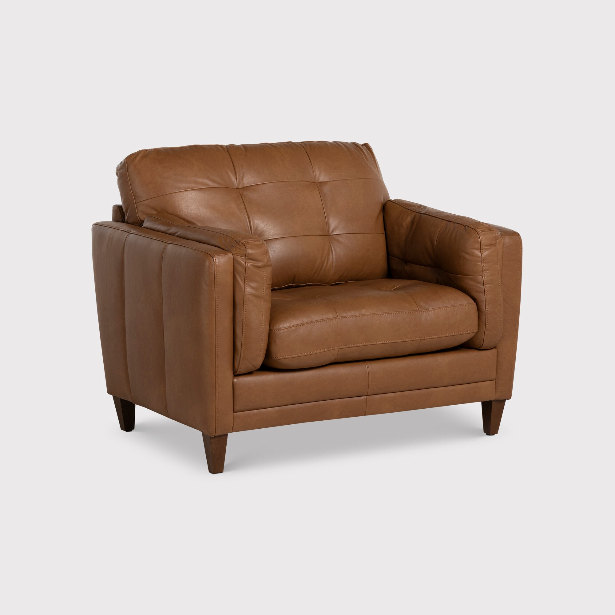 Lindisfarne Snuggler Armchair, Brown Leather | Barker & Stonehouse