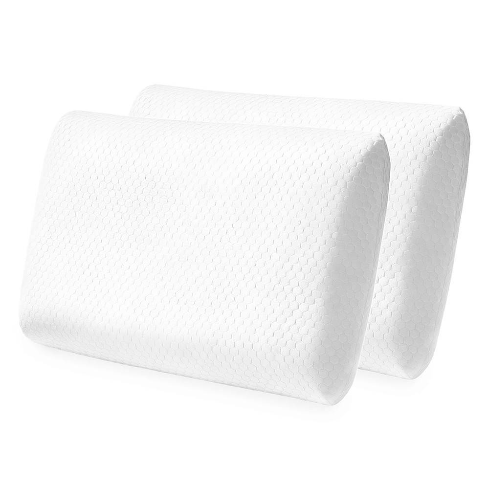 Lavio Ergonomic Memory Foam Pillow Neck Shoulder Pain Relief Washable 2PC in White