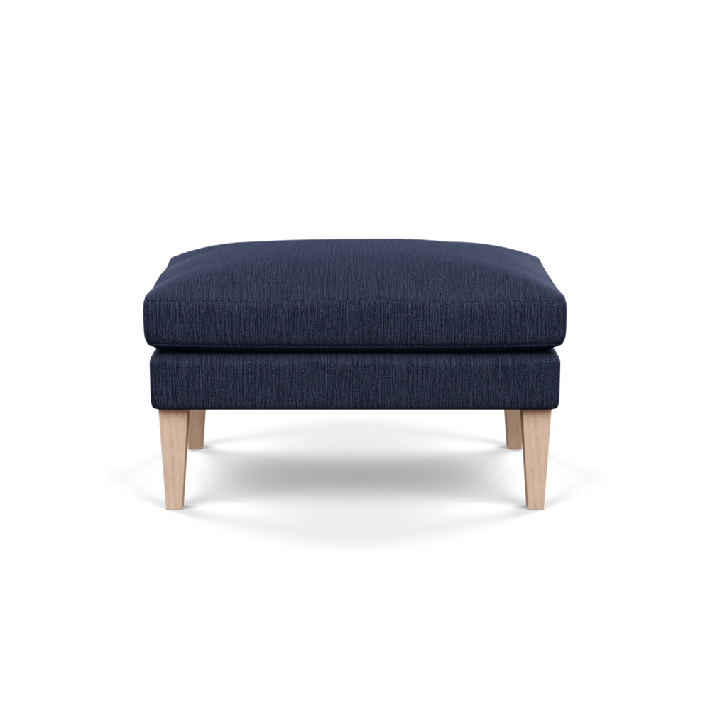 Heal's Wallis Ottoman Smart Linen Mix Navy Natural Ash Feet