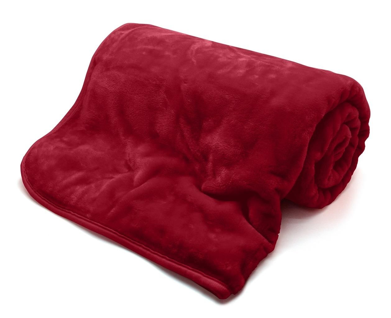 HomeSpace Direct Mink Luxury Velvet Soft Blanket Throw in Red