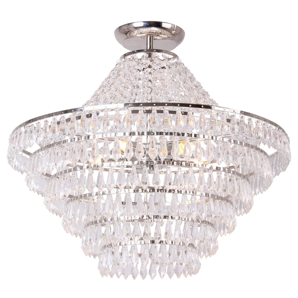 Ivy Flush Ceiling Light, Chrome