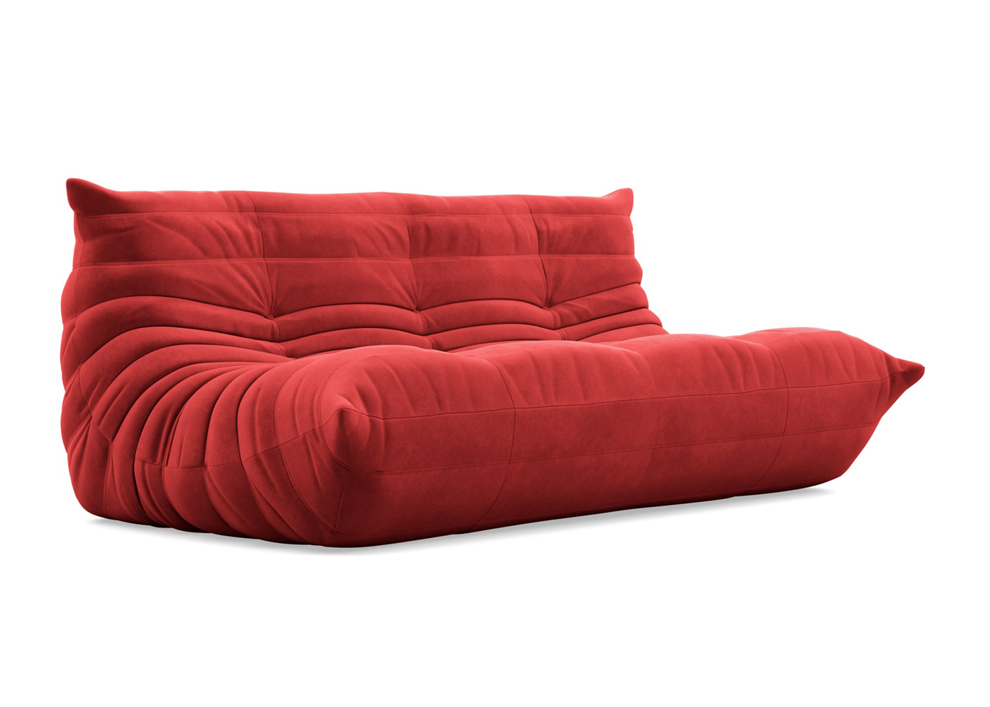 Ligne Roset Togo Large Settee Alcantara Goya Red