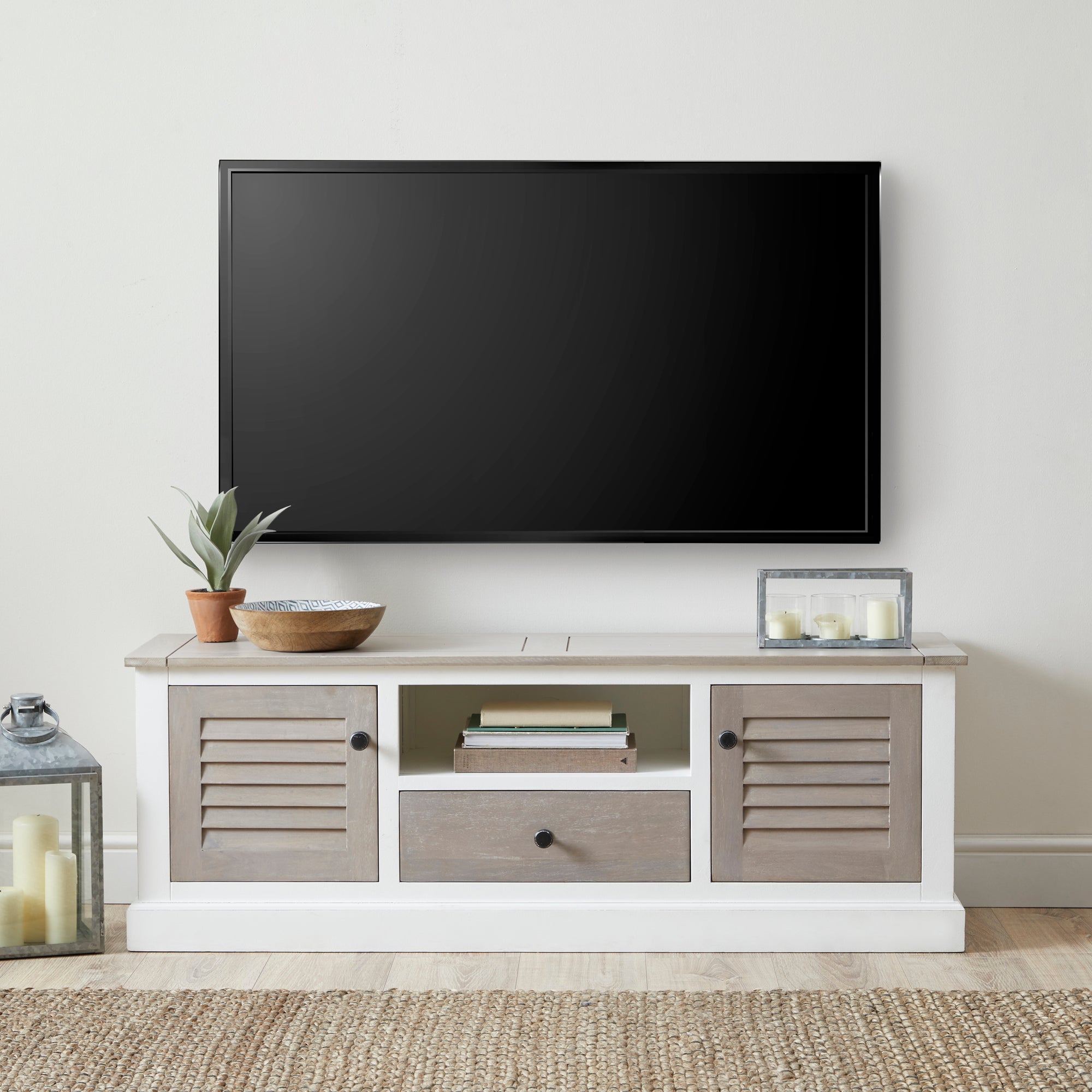 Harbor Wide TV Stand White