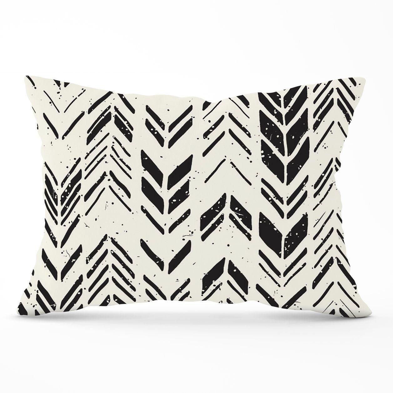 Warren Reed - Designer Hand Drawn Chevron Pattern Cushions in Black