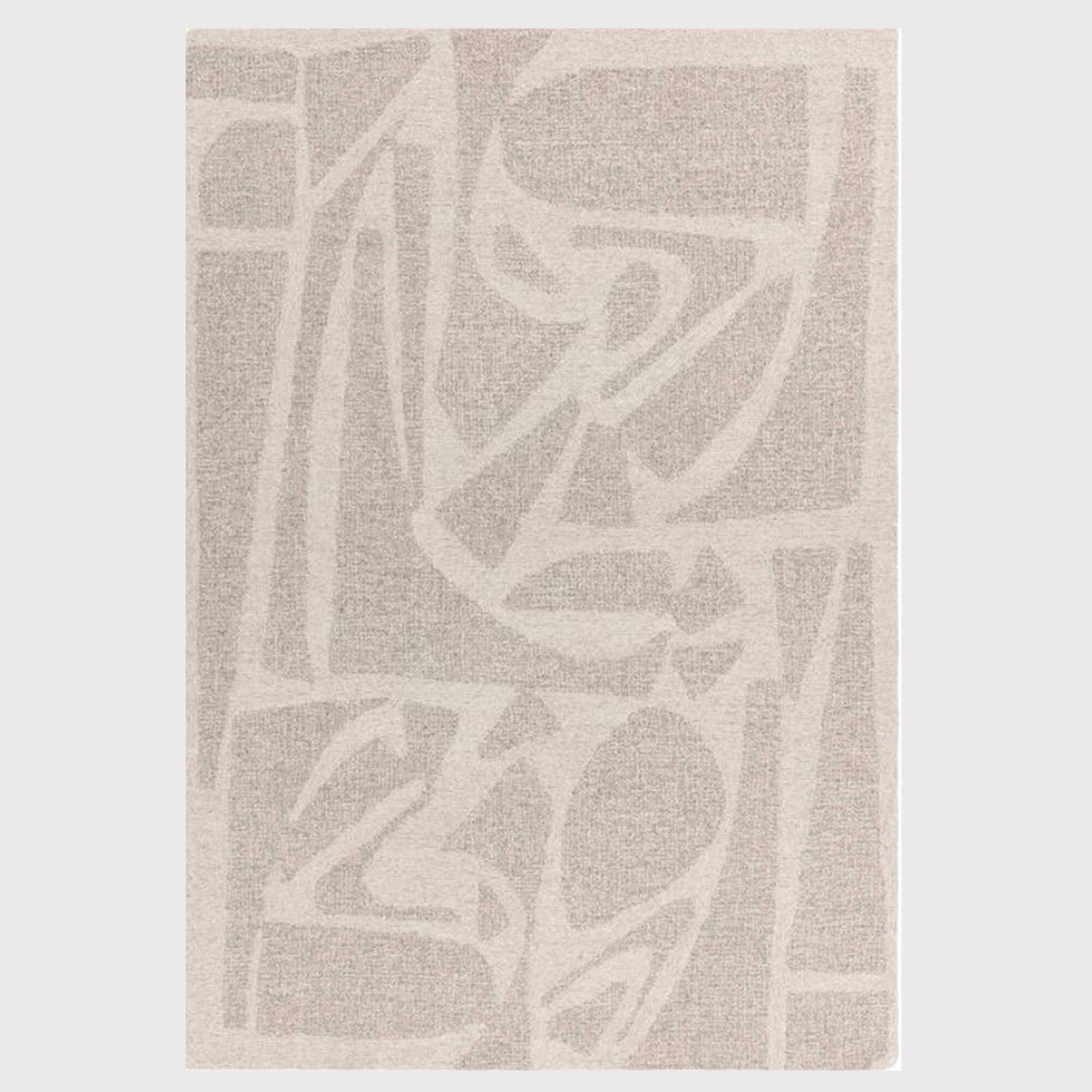 Alora Linen 120 x 170cm Rug, Square, Neutral Wool | Barker & Stonehouse