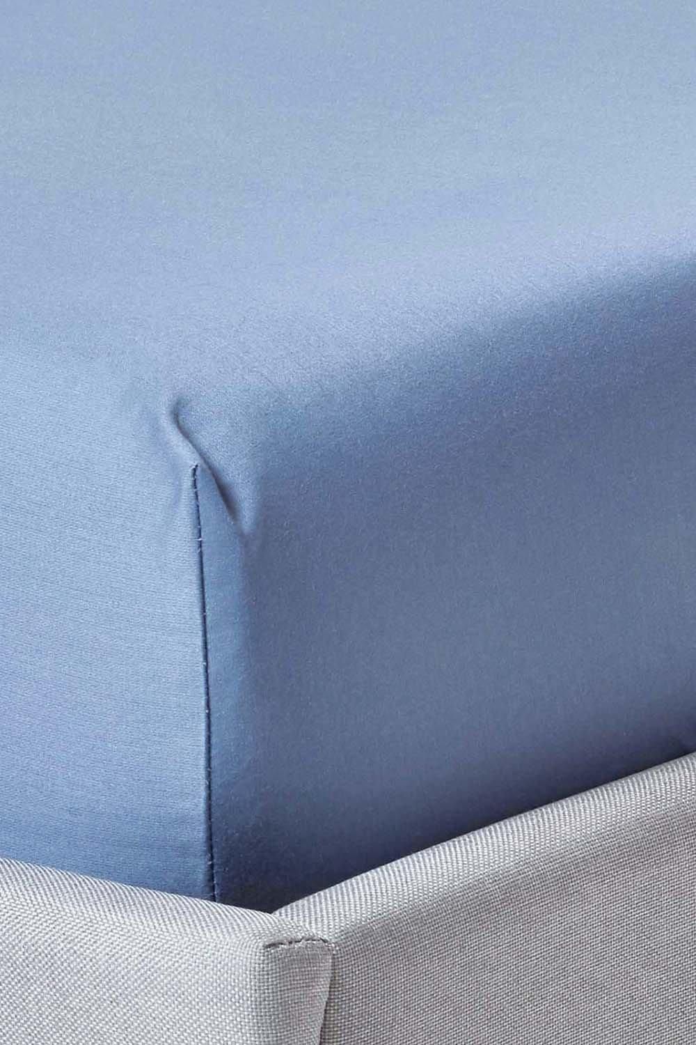 Homescapes Egyptian Cotton Fitted Sheet 12 inch 1000 Thread Count in Blue