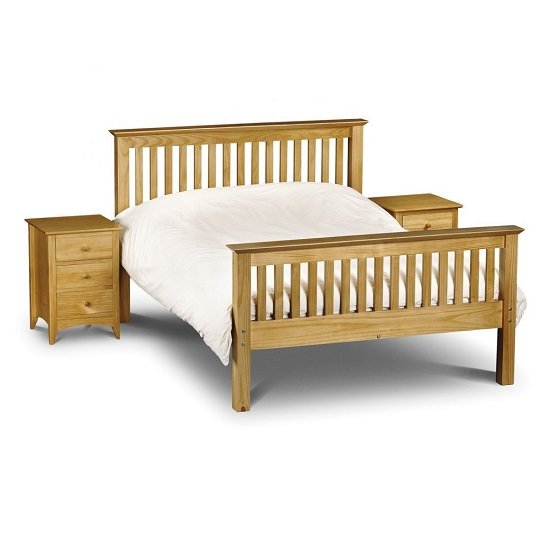 Velva Wooden Double Size High Foot Bed In Low Sheen Lacquer