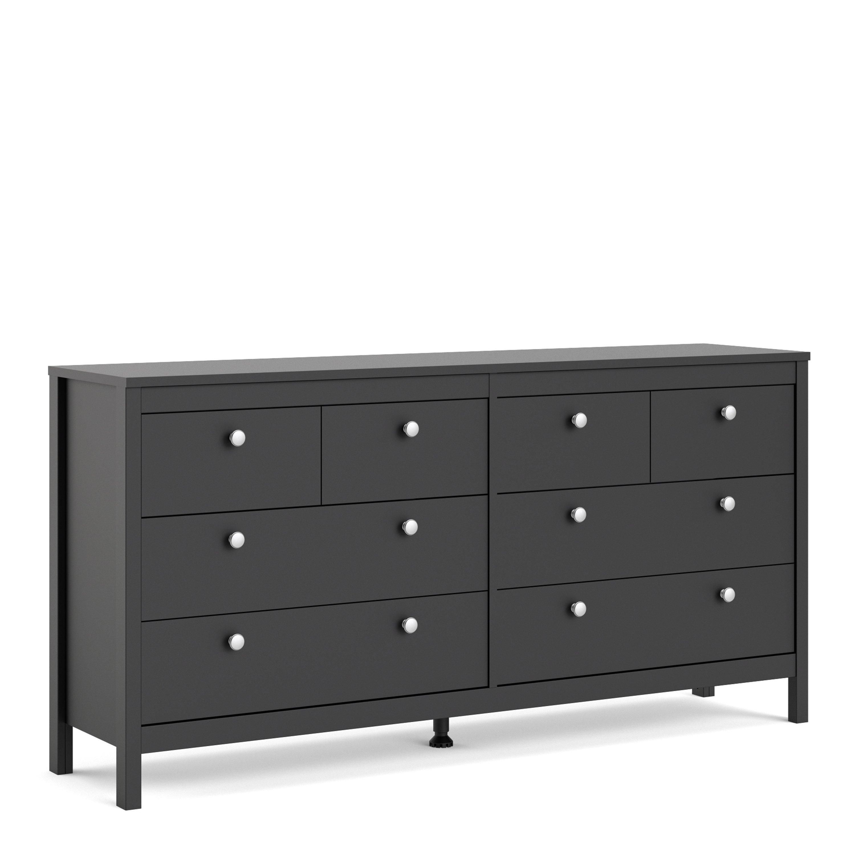 Furniture To Go Madrid Double Dresser 4+4 Drawers in Black