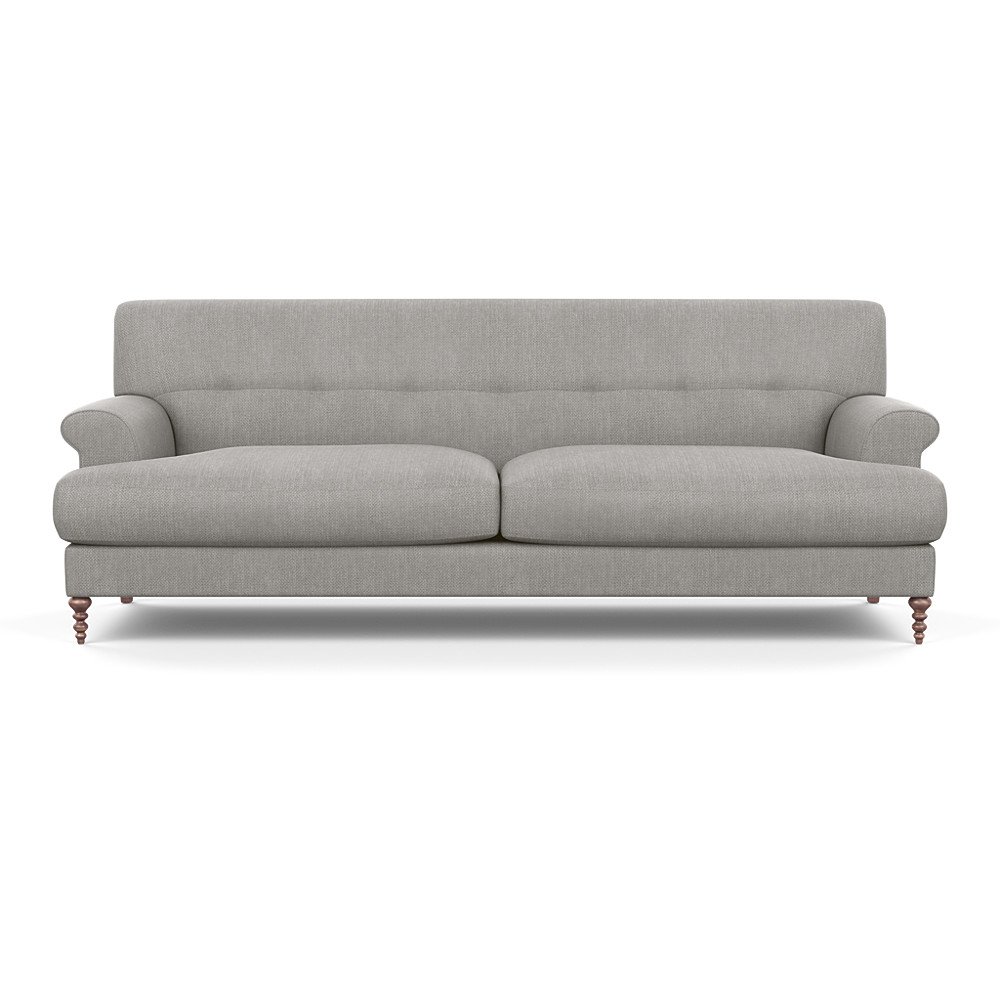 SCP Oscar 3 Seater Formal Sofa Texture Pale Grey Walnut Feet