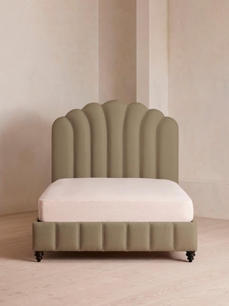 Manette Bed, Double, Linen, Sage