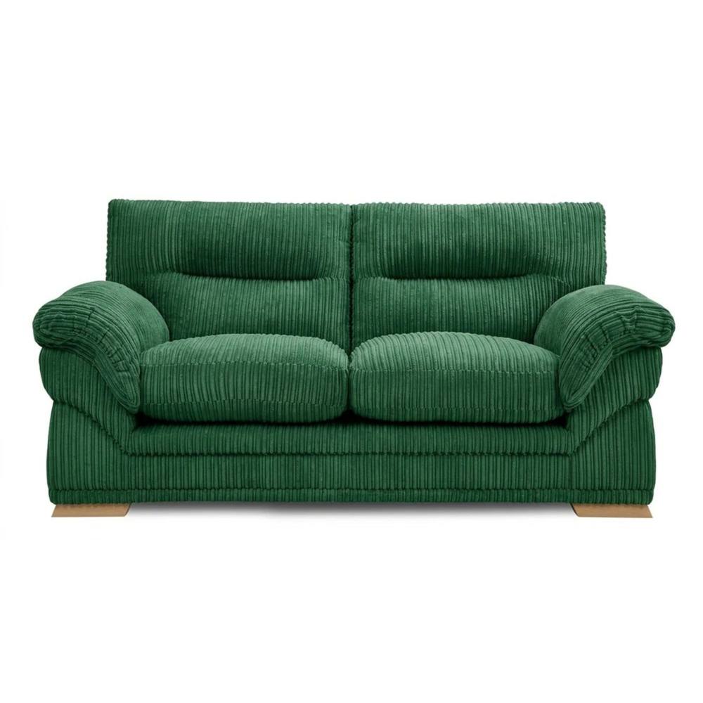 Bliss Furniture Amalfi 2 Seater Claude Sofa Modern Plush Fabric in Green