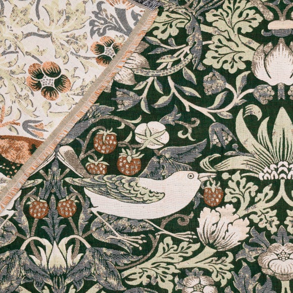 Morris & Co. Strawberry Thief Throw Blanket 130cm x 170cm 4