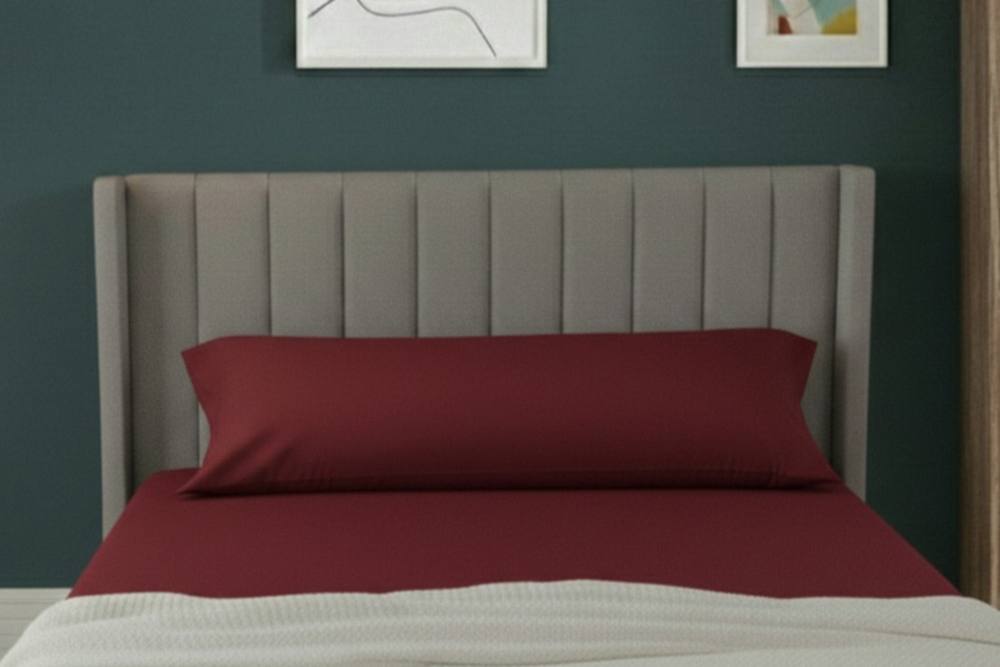 Snug City Bolster Support Pillow Pillowcase Plain Dyed Pillow Linen Easy Care in Red