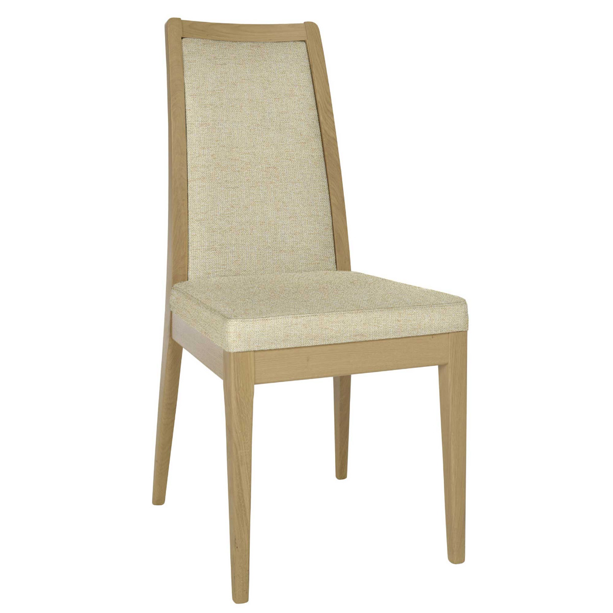 Ercol Romana Padded Back Fabric Dining Chair - Cream - Oak - W46 x D58 x H96cm - Barker & Stonehouse