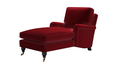 Bluebell Chaise Armchair in Claret Cotton Matt Velvet - sofa.com