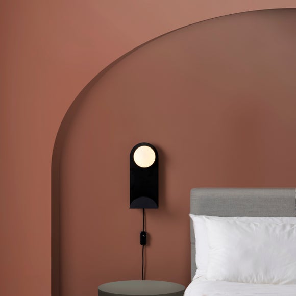 Elements Harton Shelved Plug In Wall Light