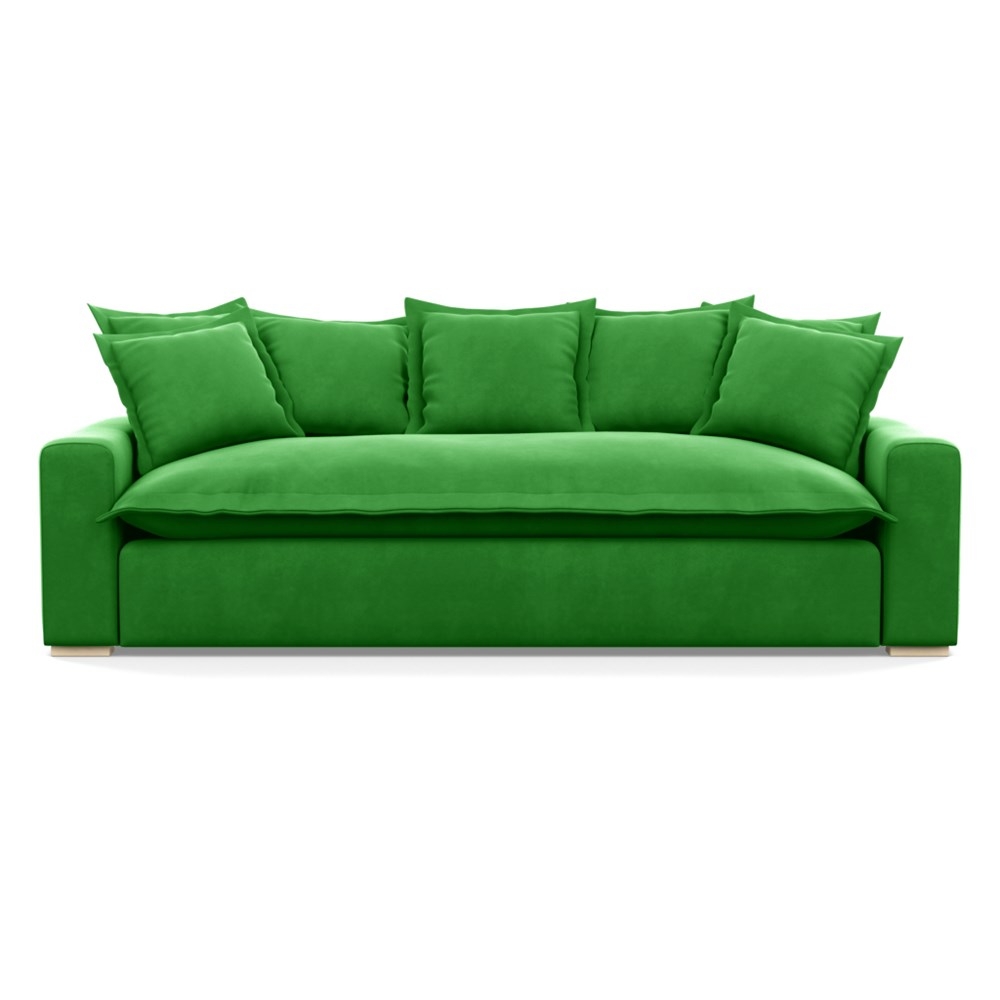 Heal's Brompton 4 Seater Sofa Varese Velvet Emerald Natural Feet