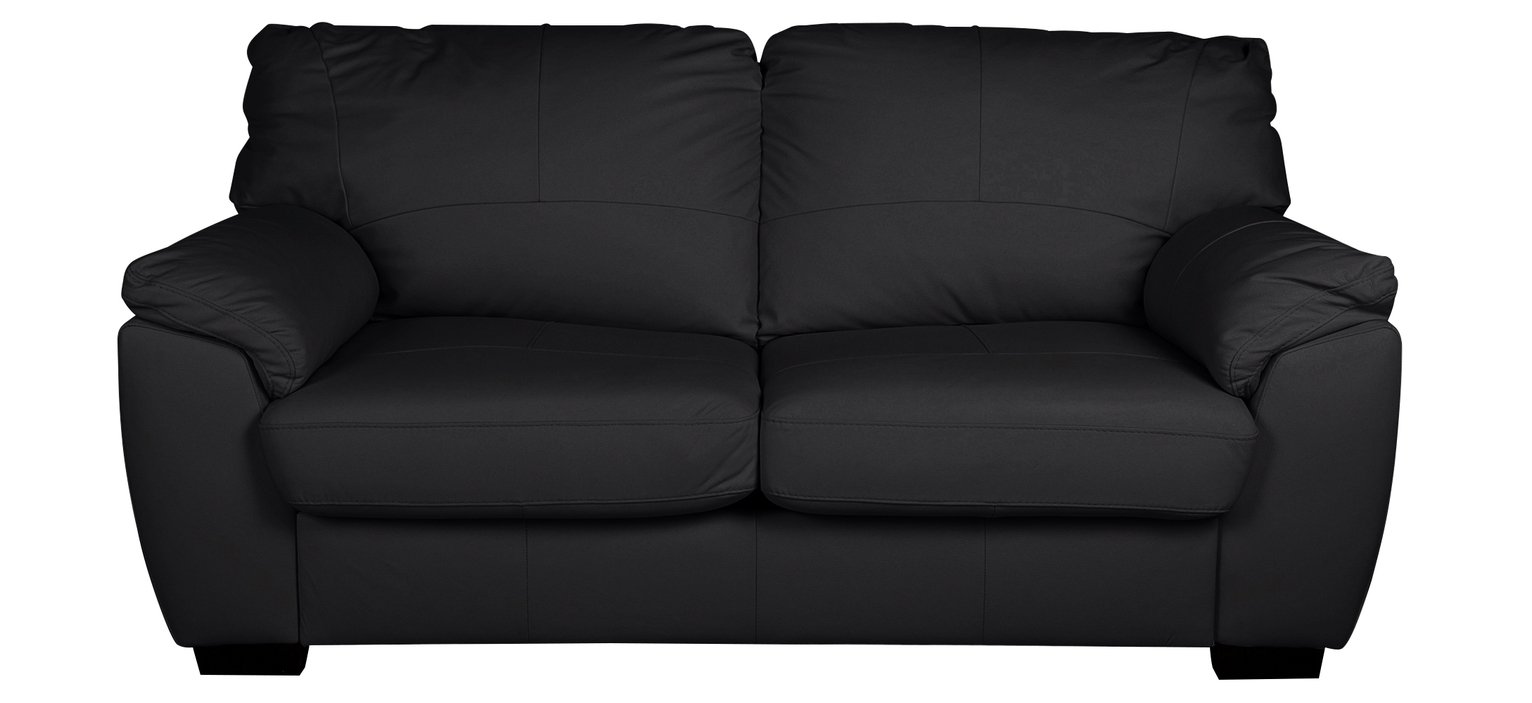 Argos Home Milano 2 Seater Leather Sofa Bed - Black