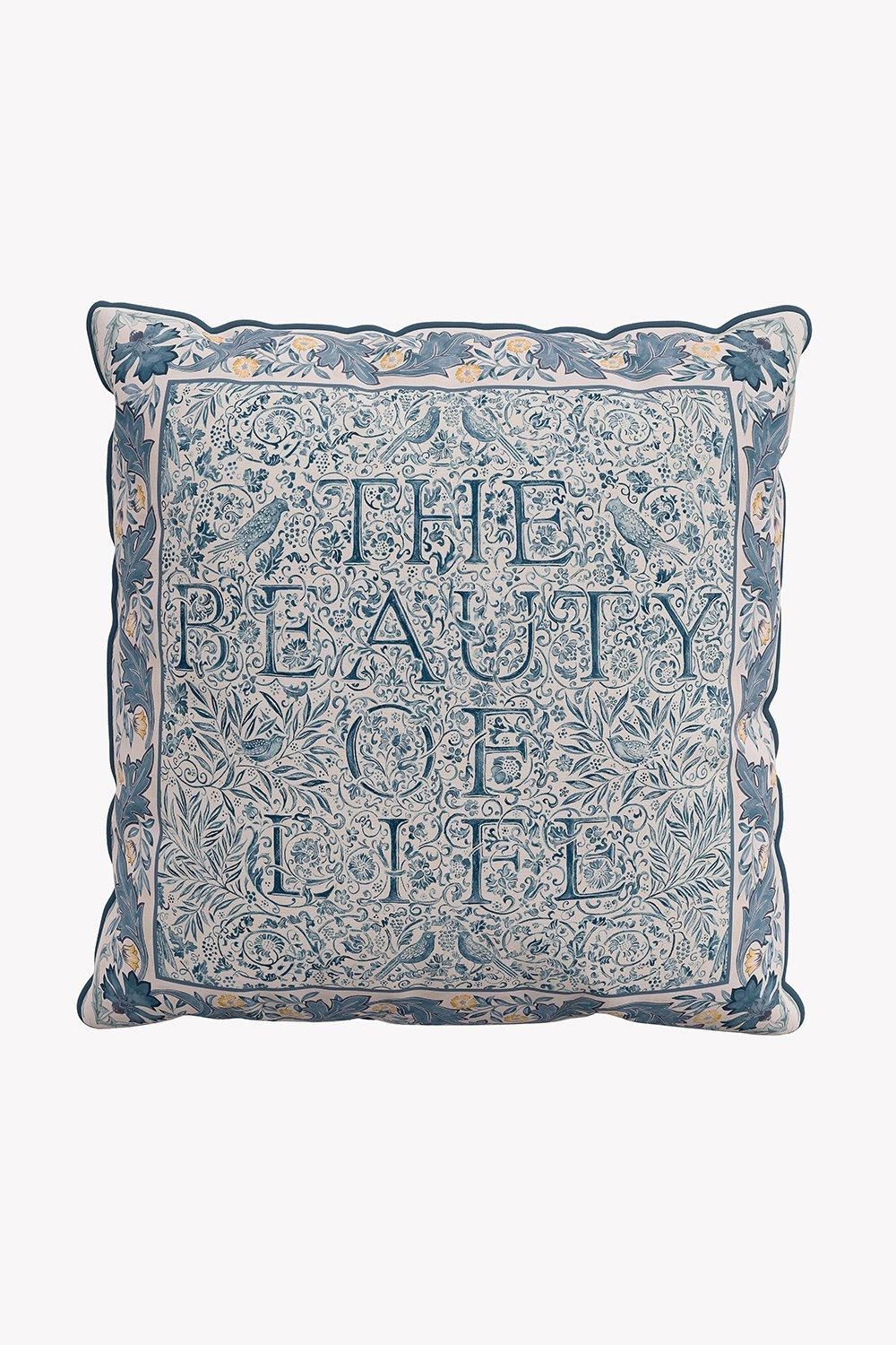 Morris & Co 'Trent' Cotton Cushion in Blue