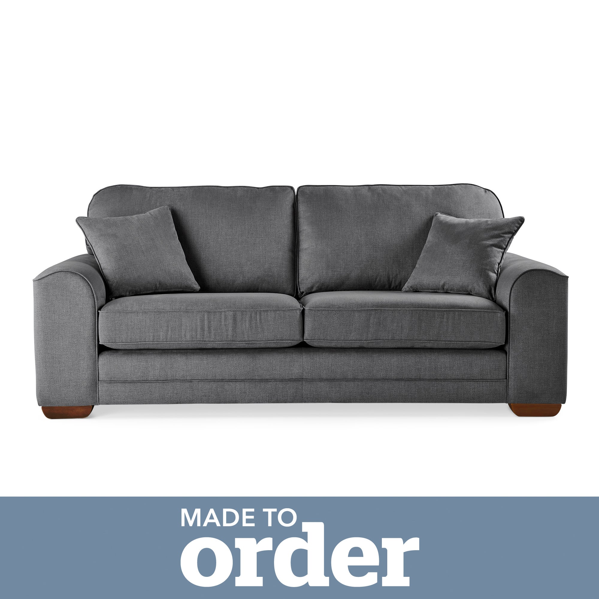 Morello 3 Seater Sofa Brushed Plain Fabric Brushed Plain Pewter