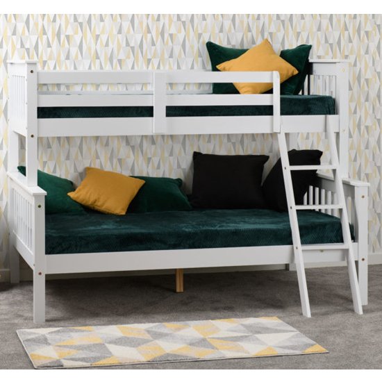 Neptune Wooden Triple Sleeper Bunk Bed In White