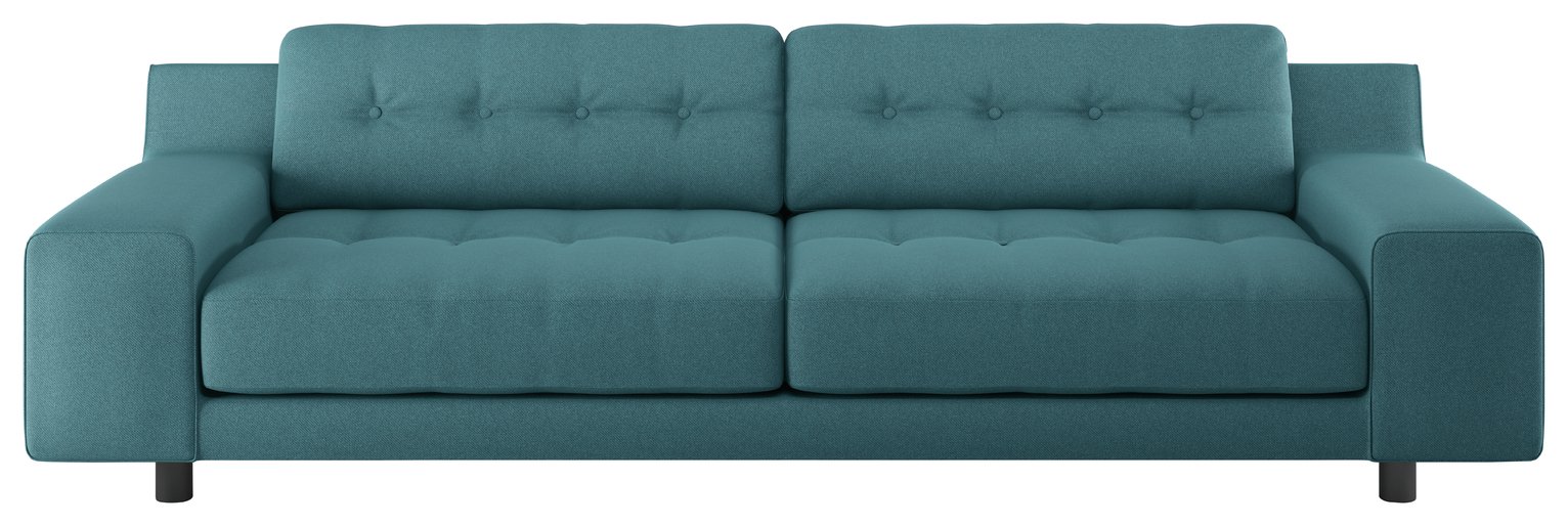 Habitat Hendricks 4 Seater Fabric Sofa - Teal