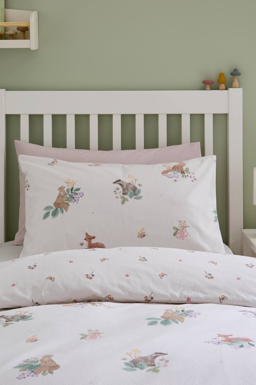 Catherine Lansfield Brushed Forest Friends Reversible Duvet Cover Set in Cream 3