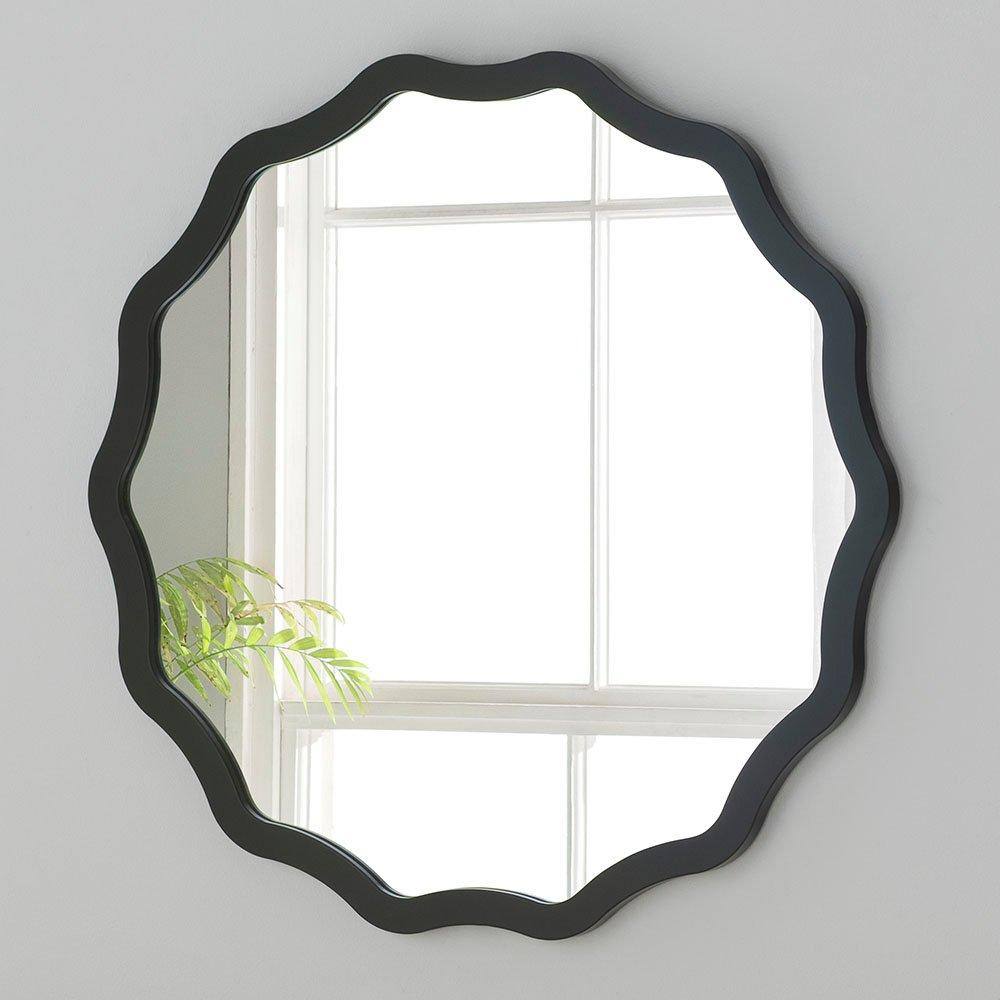 Yearn Mirrors Black Ripple Framed Circular Wall Mirror 120x120cm