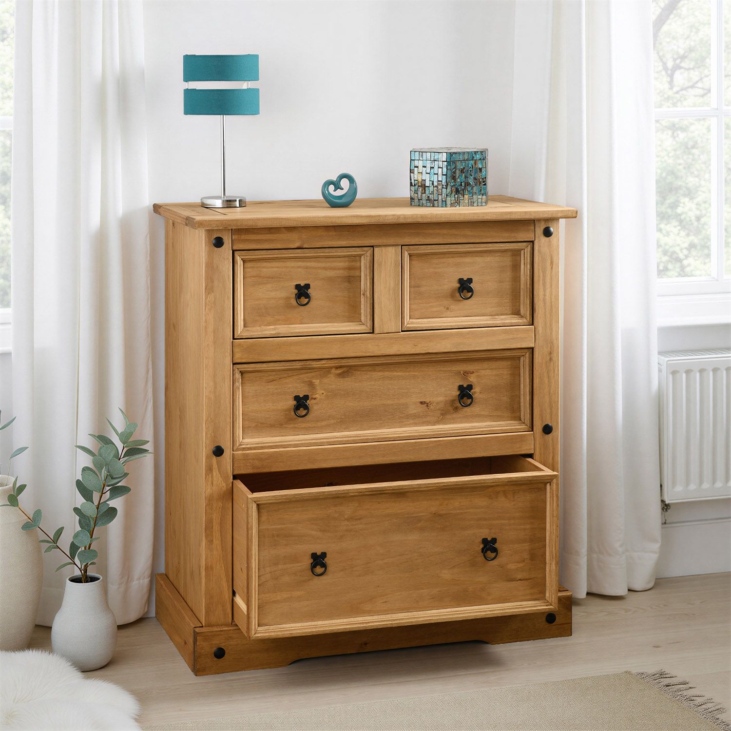 Seconique Corona 2+2 Drawer Chest in Natural