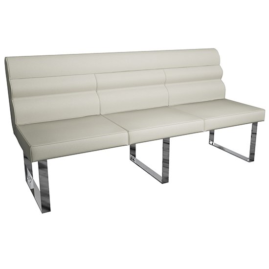 Irvane Faux Leather 180cm Dining Bench With Back In Taupe