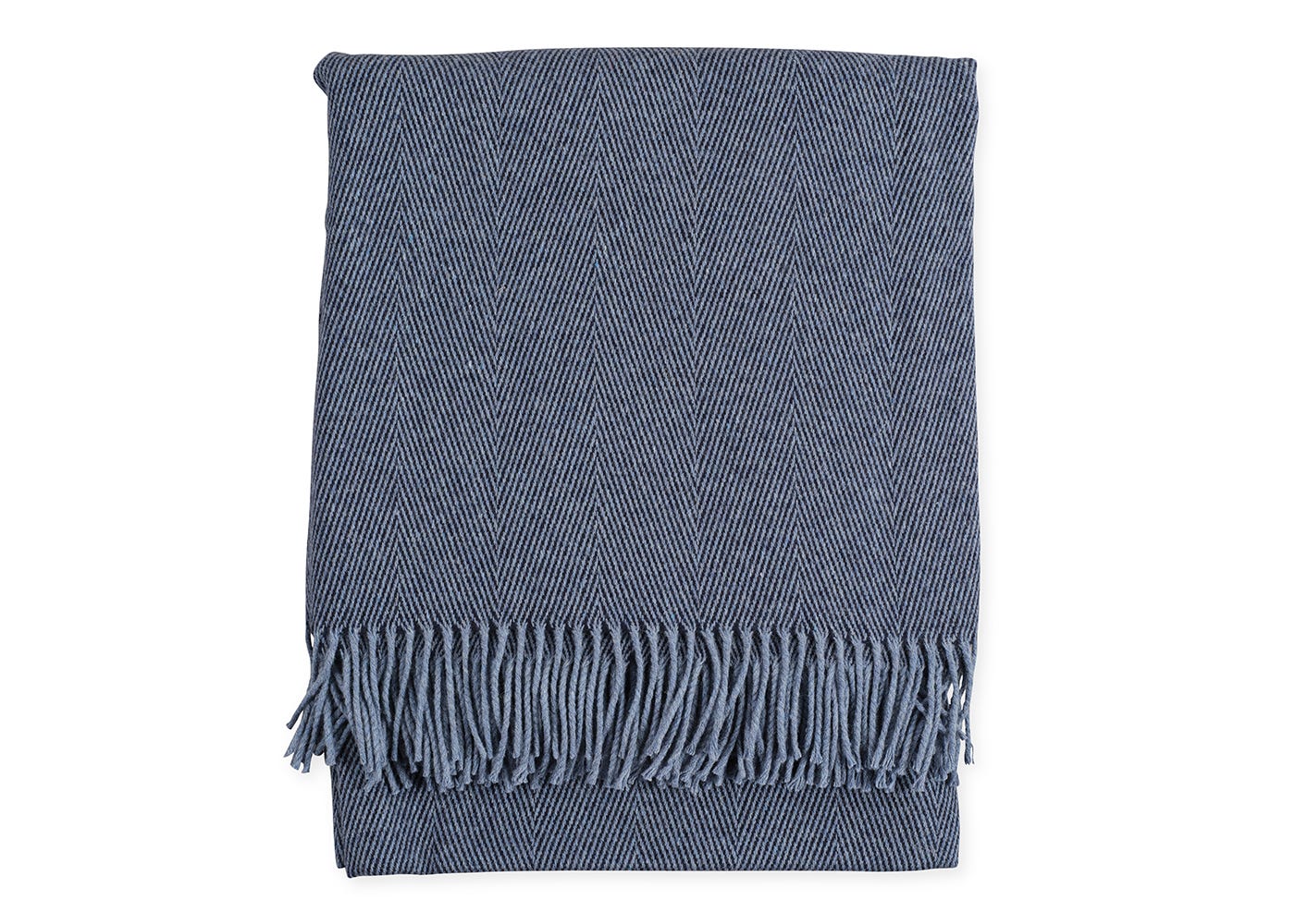 Heal's Herringbone Wool & Cashmere Throw Navy