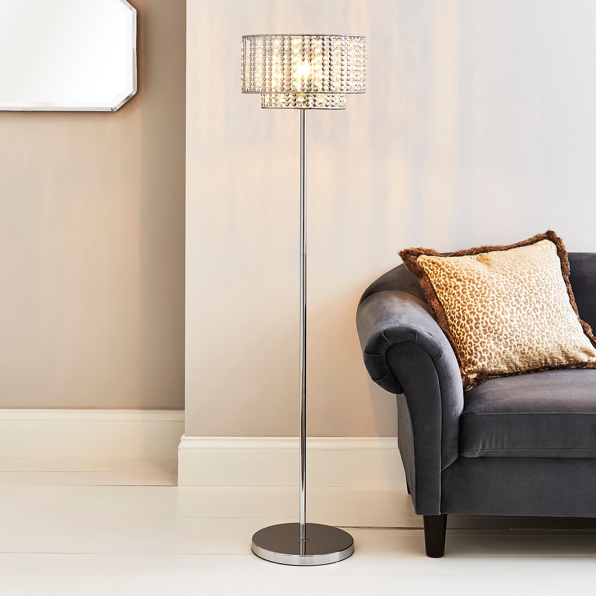 Monica Chrome Floor Lamp Chrome